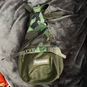Supreme woodland camo sling bag